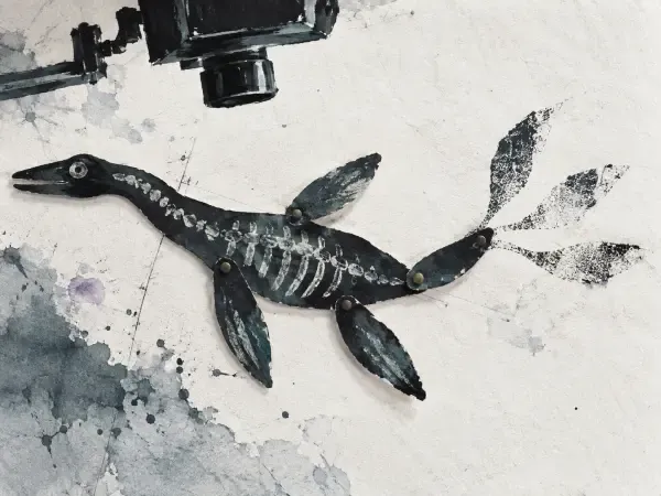 Illustration - Silhouettes de fossiles en animation
