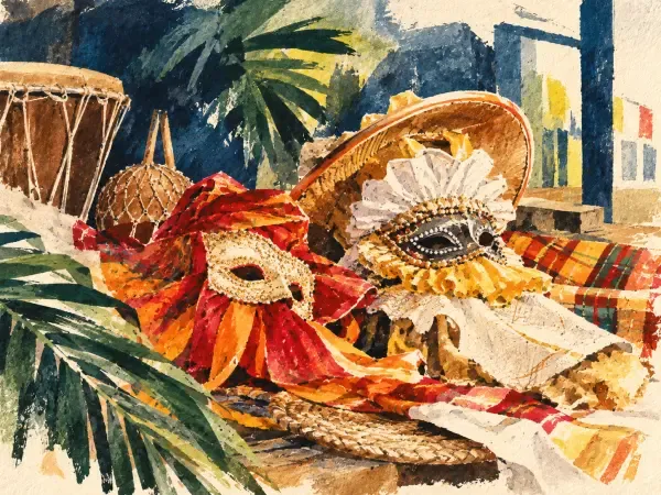 Illustration - Musiciens et artisanat guyanais à Bondy