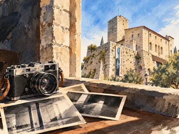 Illustration - Château Grimaldi et appareil photographique