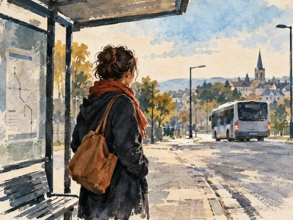 Illustration - Bus francilien à un arrêt