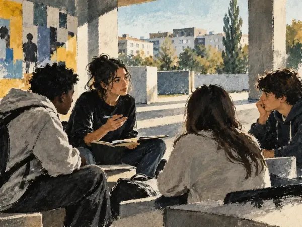 Illustration d'une réunion de jeunes à Gonesse