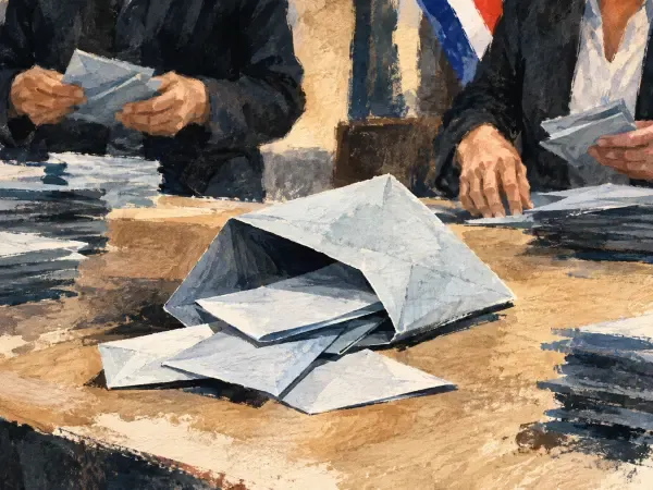Illustration d'une enveloppe de bulletins électoraux