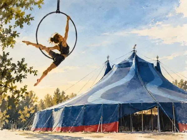 Illustration - Roue Cyr sous chapiteau