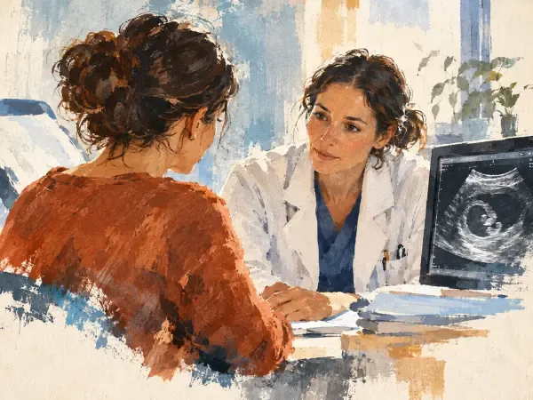 Illustration - Consultation médicale après une fausse couche