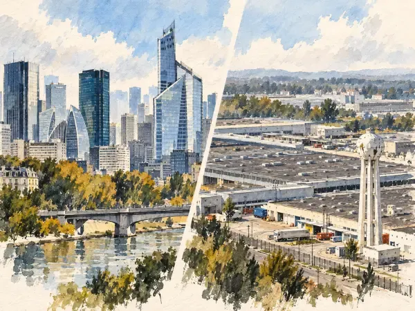 Illustration - usines et bureaux industriels franciliens