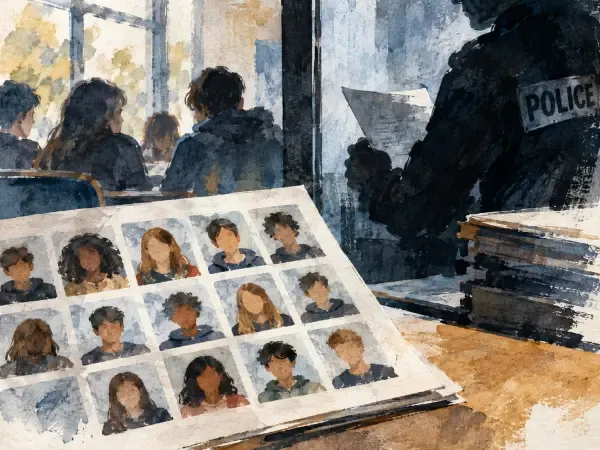 Illustration d'un couloir de lycée