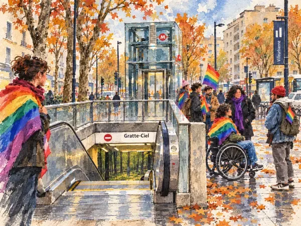 Illustration - cortège des Fiertés à Lyon