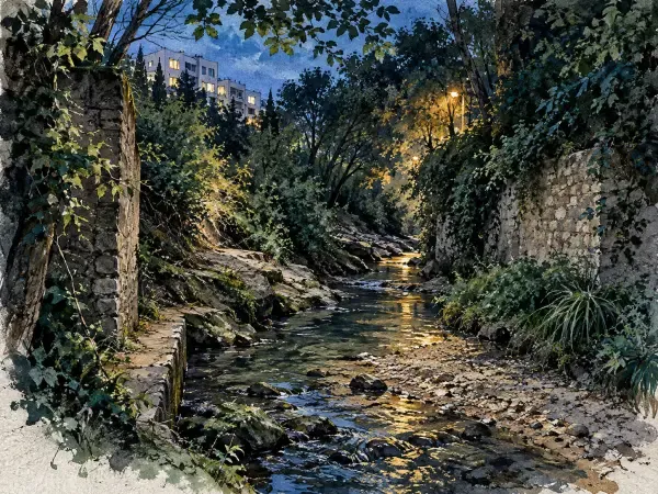 Illustration - faune nocturne près du Jarret
