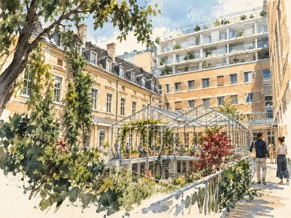Illustration de l'ancien hôpital Saint-Vincent-de-Paul