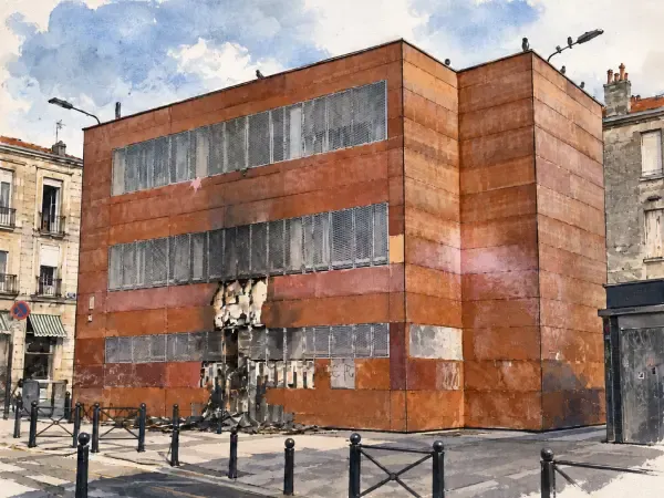 Illustration du poste de police des Capucins