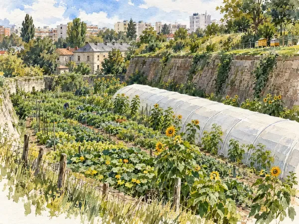 Illustration - Potager dans les douves du fort