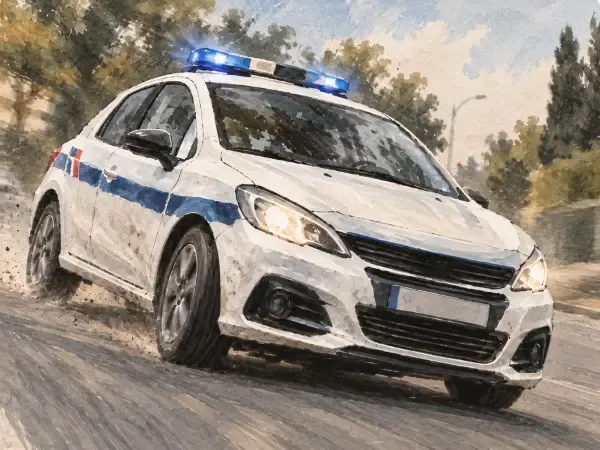 Illustration - voiture de police près du lycée