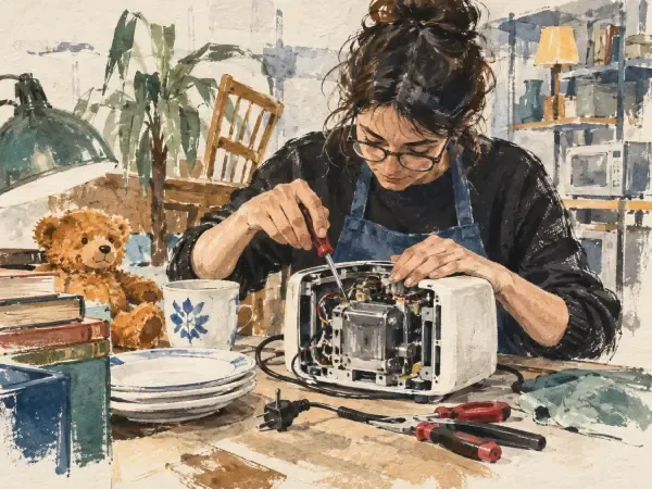 Illustration - Ressourcerie et objets à réparer