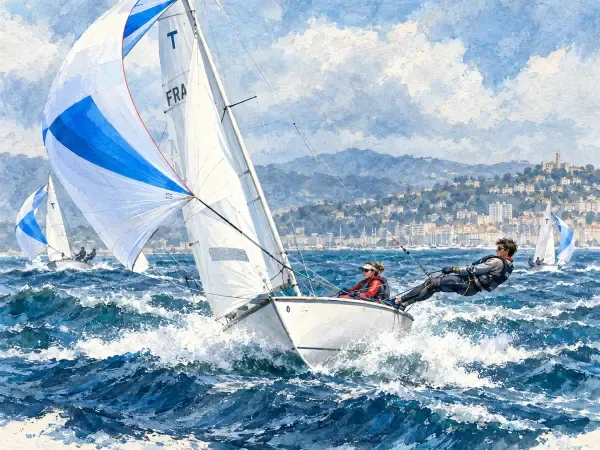 Illustration - Voilier Tempest en baie de Cannes