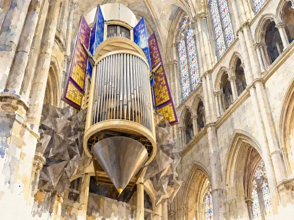 Illustration - Grand orgue aux volets colorés