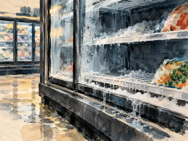 Illustration - vitrines frigorifiques de supermarché