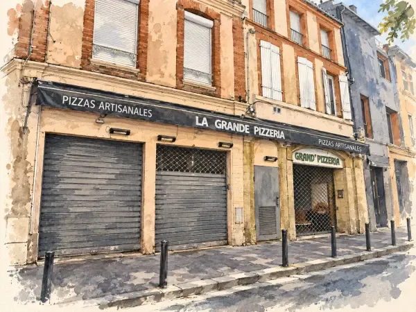 Illustration - Façade de la Grand’Pizzeria à Toulouse