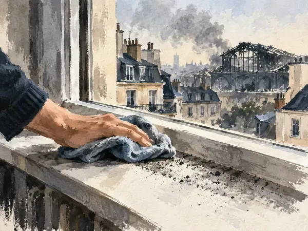 Illustration - Marché des Enfants-Rouges après l’incendie