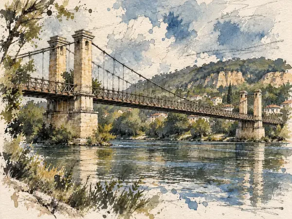 Illustration du pont suspendu de Couzon