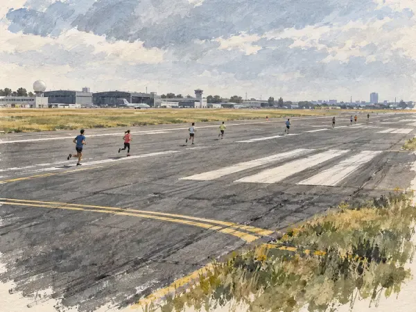 Piste du Bourget et coureurs