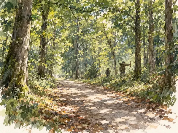 Illustration - archers en forêt