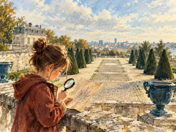 Illustration - enfants explorant un château