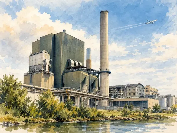 Illustration - Chaudière et canalisation de CO₂