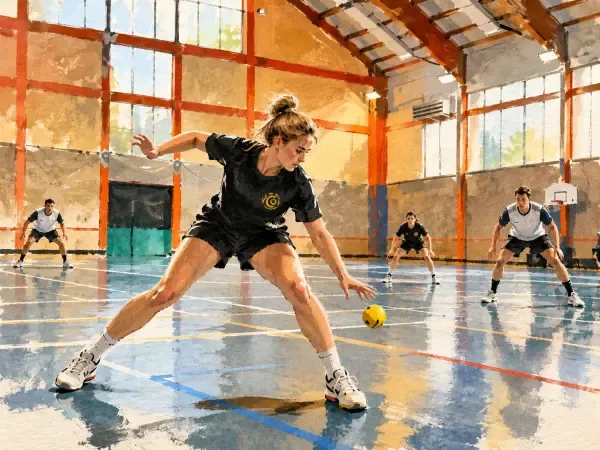 Illustration - Match de Baseball5 dans un gymnase