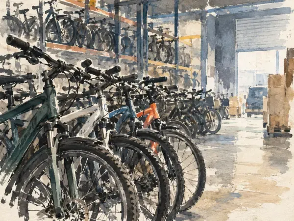 Illustration - des stocks dans un entrepôt
