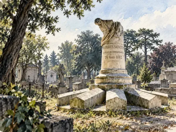 Illustration - Allées arborées d'un cimetière havrais