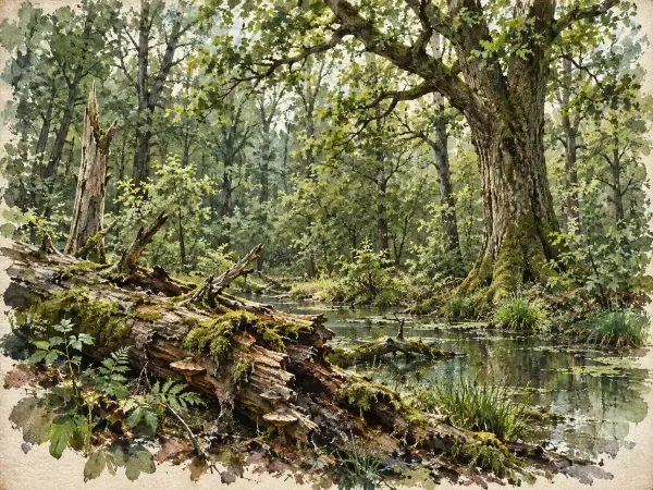 Illustration - Vieux chênes en forêt de Ferrières
