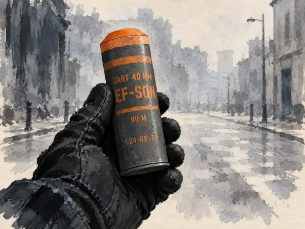 Illustration - Grenade assourdissante et manifestation