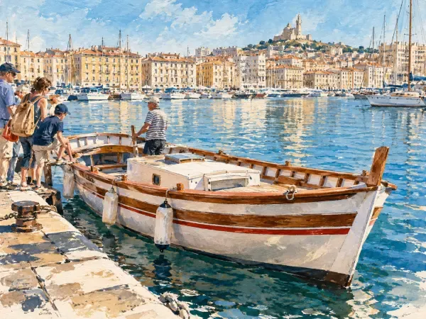 Illustration - Barquettes traditionnelles en mer à Marseille