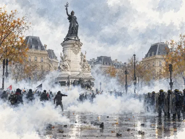 Illustration - Manifestation autour de République à Paris