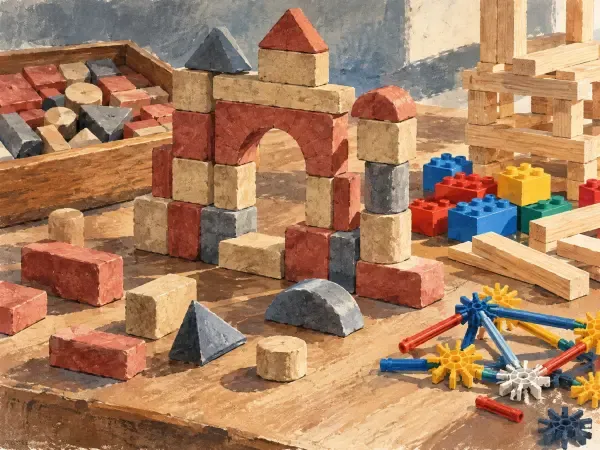 Illustration - Jeux de construction anciens et modernes