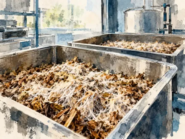 Illustration de champignons et d'ingrédients fermentés