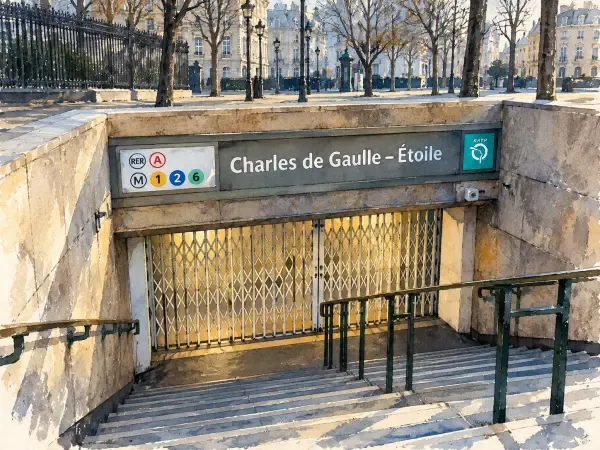 Illustration - Entrée de métro parisienne