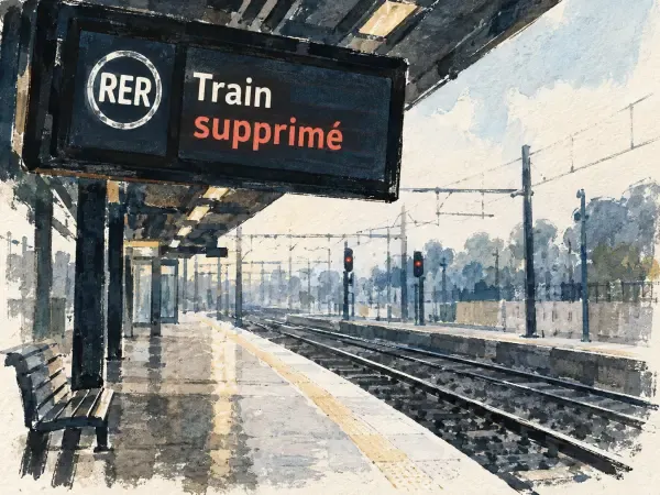 Illustration - Un RER à quai