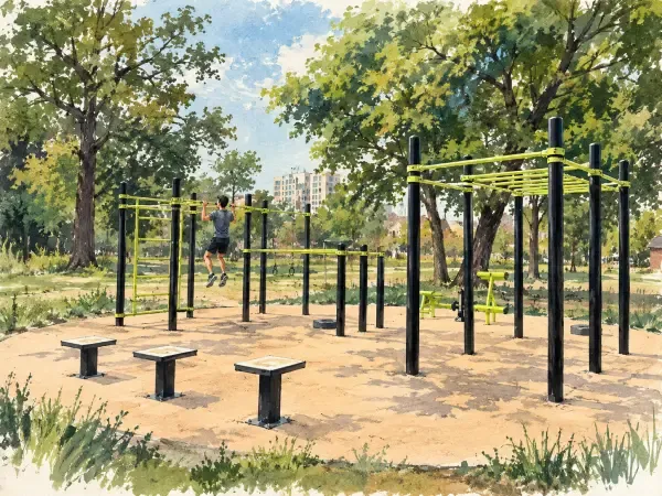 Aire de street workout au parc Montreau