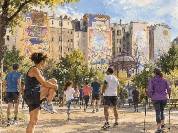 Illustration - Coureurs dans les rues de la Goutte-d’Or