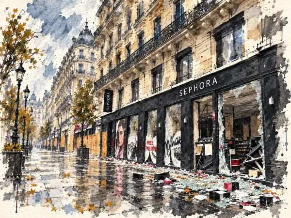 Illustration - Vitrines endommagées dans la Presqu'île