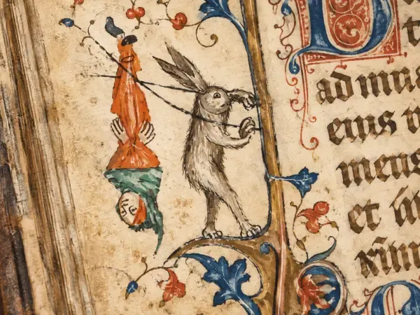 Illustration - Monstre enluminé dans un manuscrit ancien