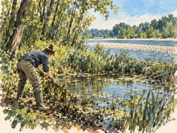 Illustration - Mare alluviale au bord de la Garonne