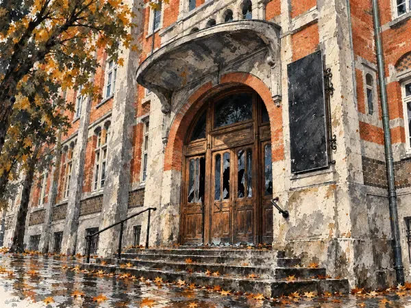 Illustration - commerces et mairie de Lille
