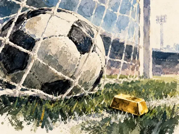 Illustration - Ballon de football et lingot d’or