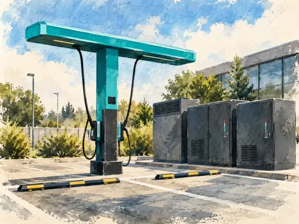 Illustration - Borne de recharge à câbles suspendus