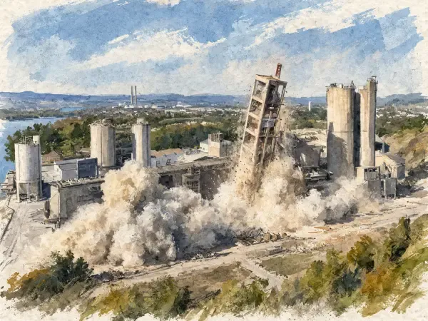 Illustration - Tour industrielle de Gargenville avant démolition