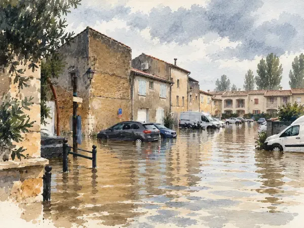Illustration - Inondations autour de l'étang de Berre