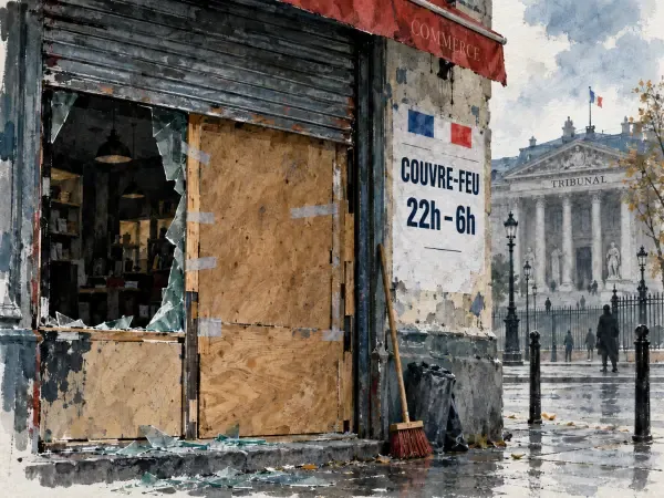 Illustration - Rues françaises après les manifestations