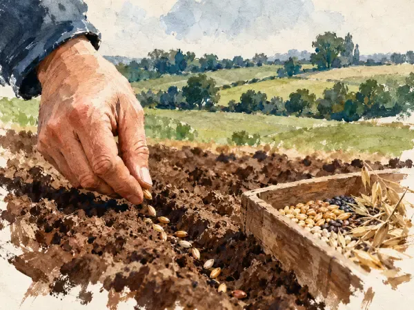 Illustration - Semis manuels de céréales paysannes